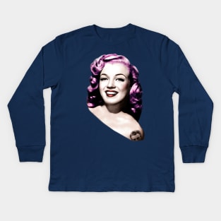 Rockabilly Marilyn Kids Long Sleeve T-Shirt